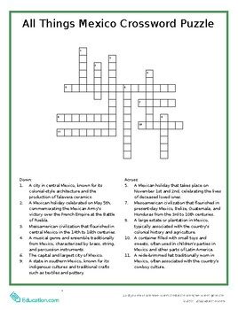 capital of mexico crossword clue.